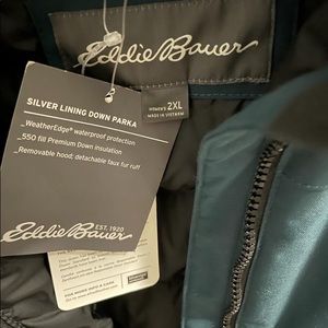 Brand new waterproof Women’s Eddie Bauer Parka with original tags in Size 2XL